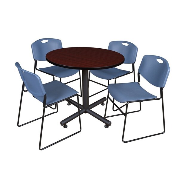 Kobe Kobe Round Table & Chair Set, Wood, Metal, Polypropylene Top TKB36RNDMH44BE - main